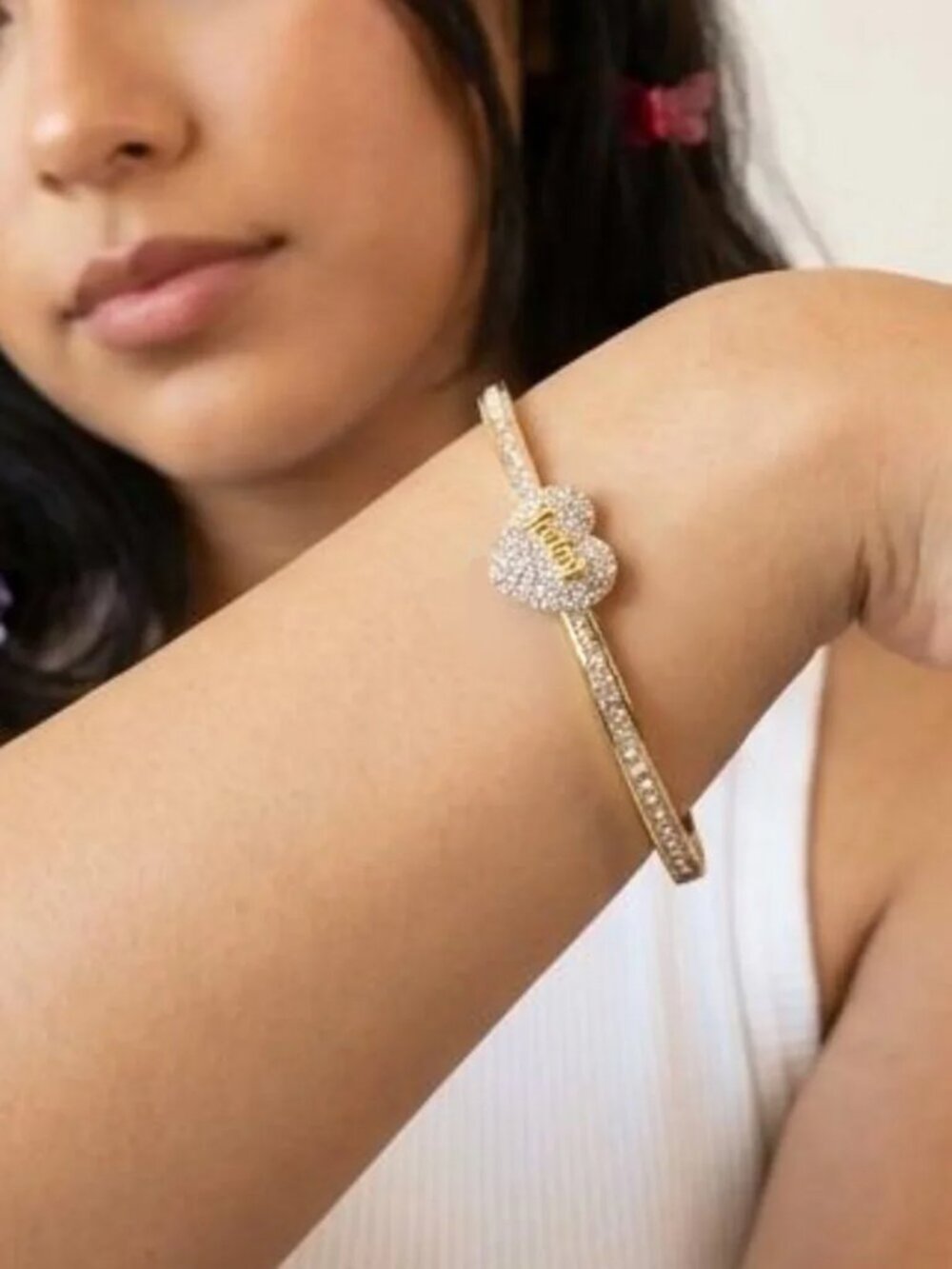 Juicy Couture Heart Gold Bangle Bracelet in Original Box